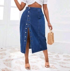Straight Denim Skirt